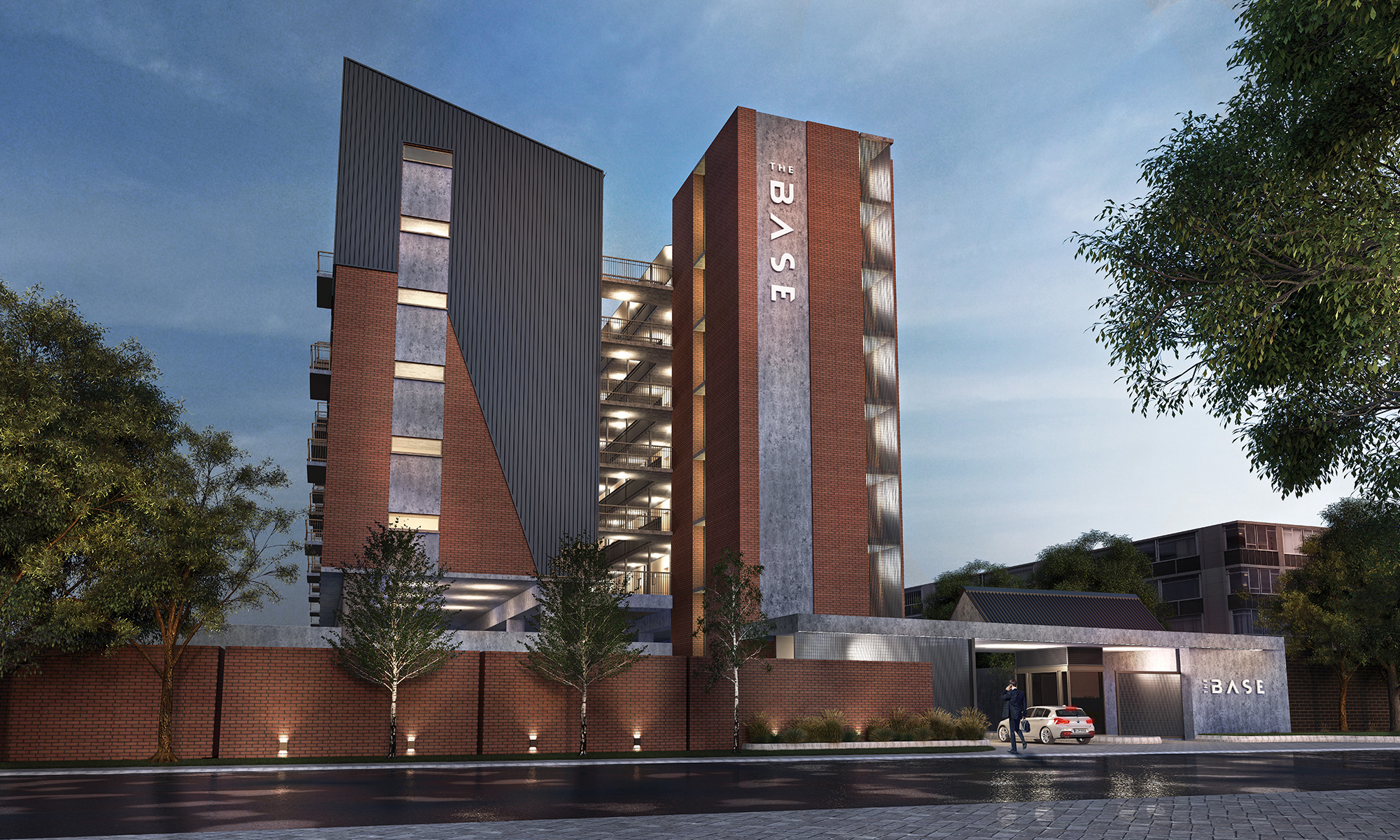 thebase-exterior-night The Base Apartments Randburg